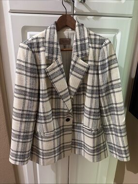 Rebecca Taylor cream and black plaid